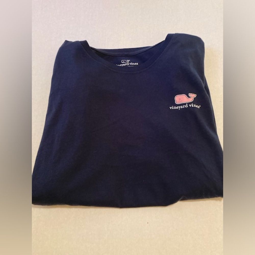 Vineyard Vines Whale Logo Women’s Long-Sleeve Performance Shirt Size L Navy Blue - Picture 2 of 8